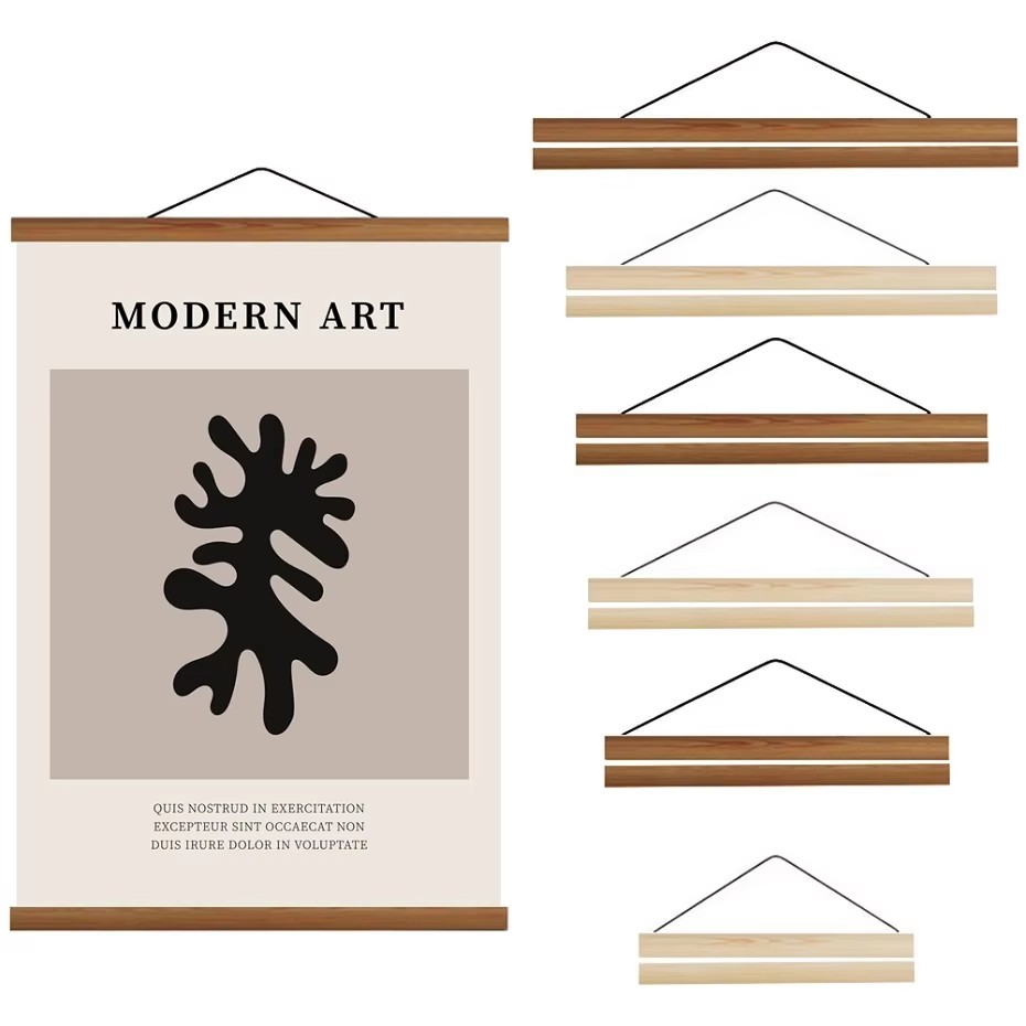 Engraved Wood Frame - 7 Colors 30 40 50cm Magnatic