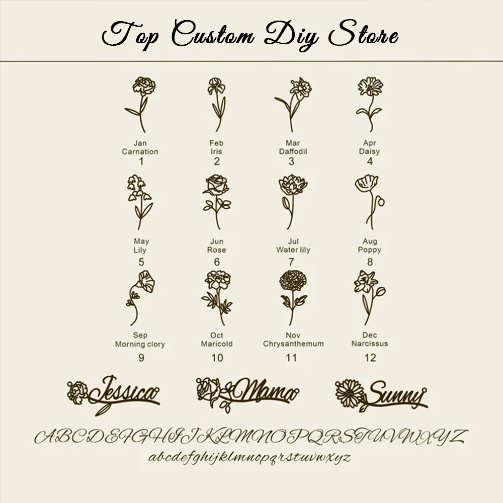 Personalized Name BirthFlower  - Birth Flower Necklace review and price
