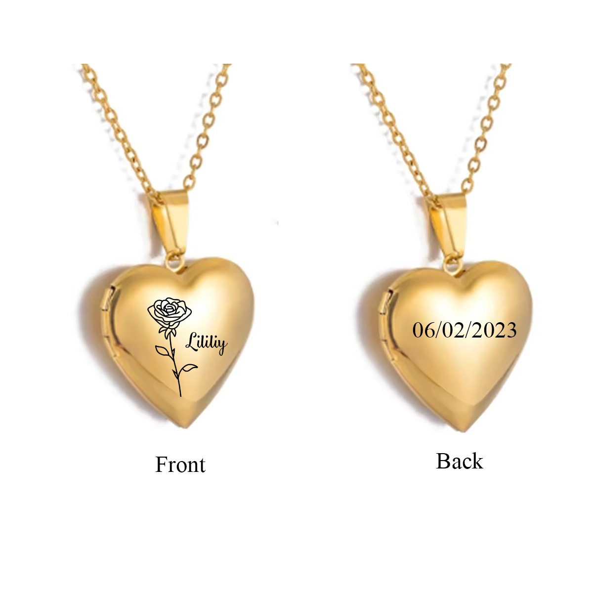 Custom Personalized Heart Birt - Birth Flower Necklace review and price